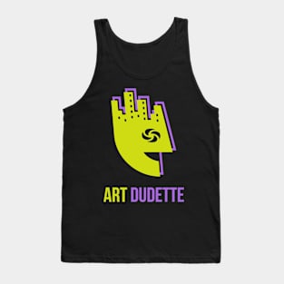 Art Dudette In Gold And Purple Tank Top